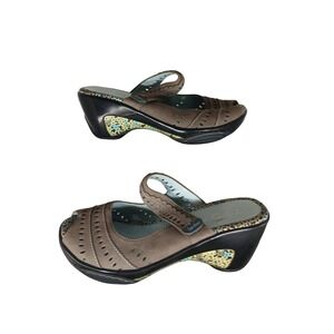 Jambu Sport Women's Taupe Perforated Wedge Sandals Size‎ 8M